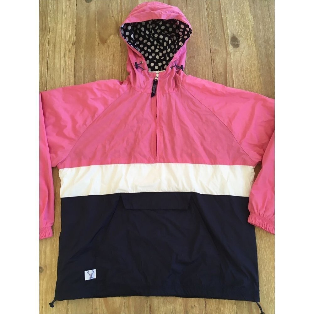 Jadelynn Brooke The Ultimate Preppy Jacket Pullover Pink Neopolitan Size M NEW